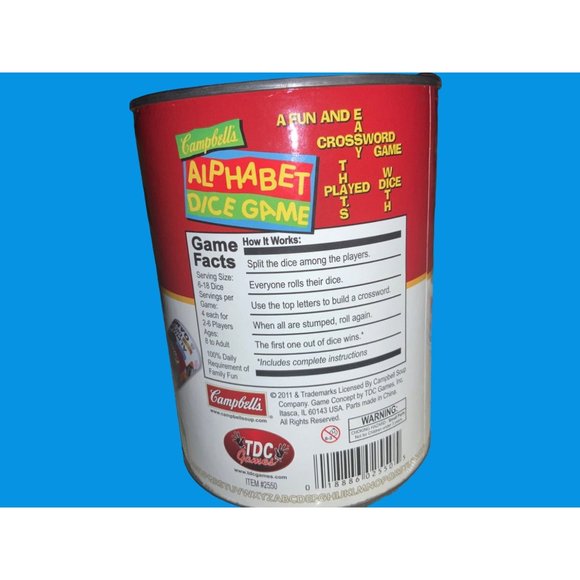 Campbell's Alphabet Cross Word Dice Game Fun For the Whole Family - Picture 7 of 11